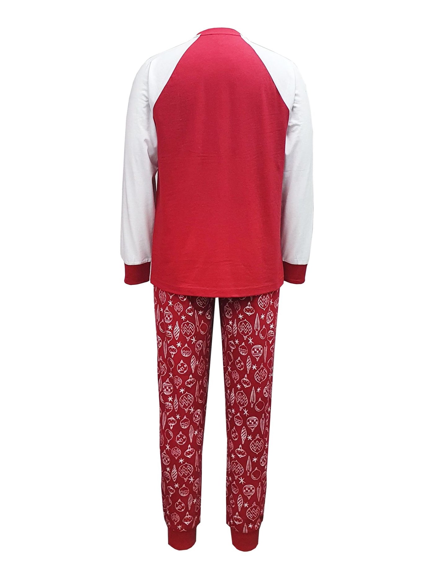 FAMILY PJs Womens Red Printed Long Sleeve T-Shirt Top Lounge Pants Pajamas N/A Does Not Apply