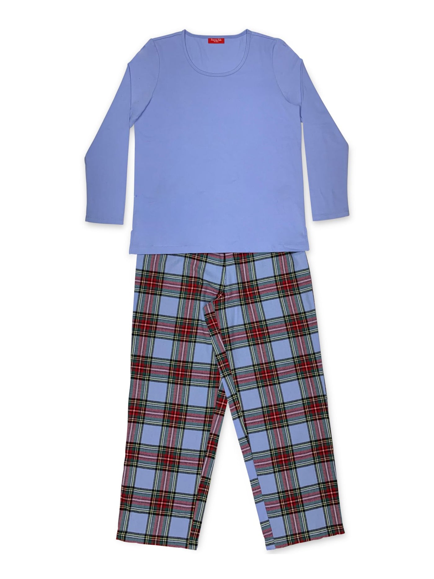 FAMILY PJs Intimates Light Blue Set Plaid Pajamas S
