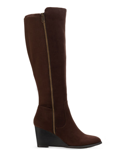 STYLE & COMPANY Womens Brown Dual Zip Round Toe Wedge Zip-Up Dress Boots 9.5