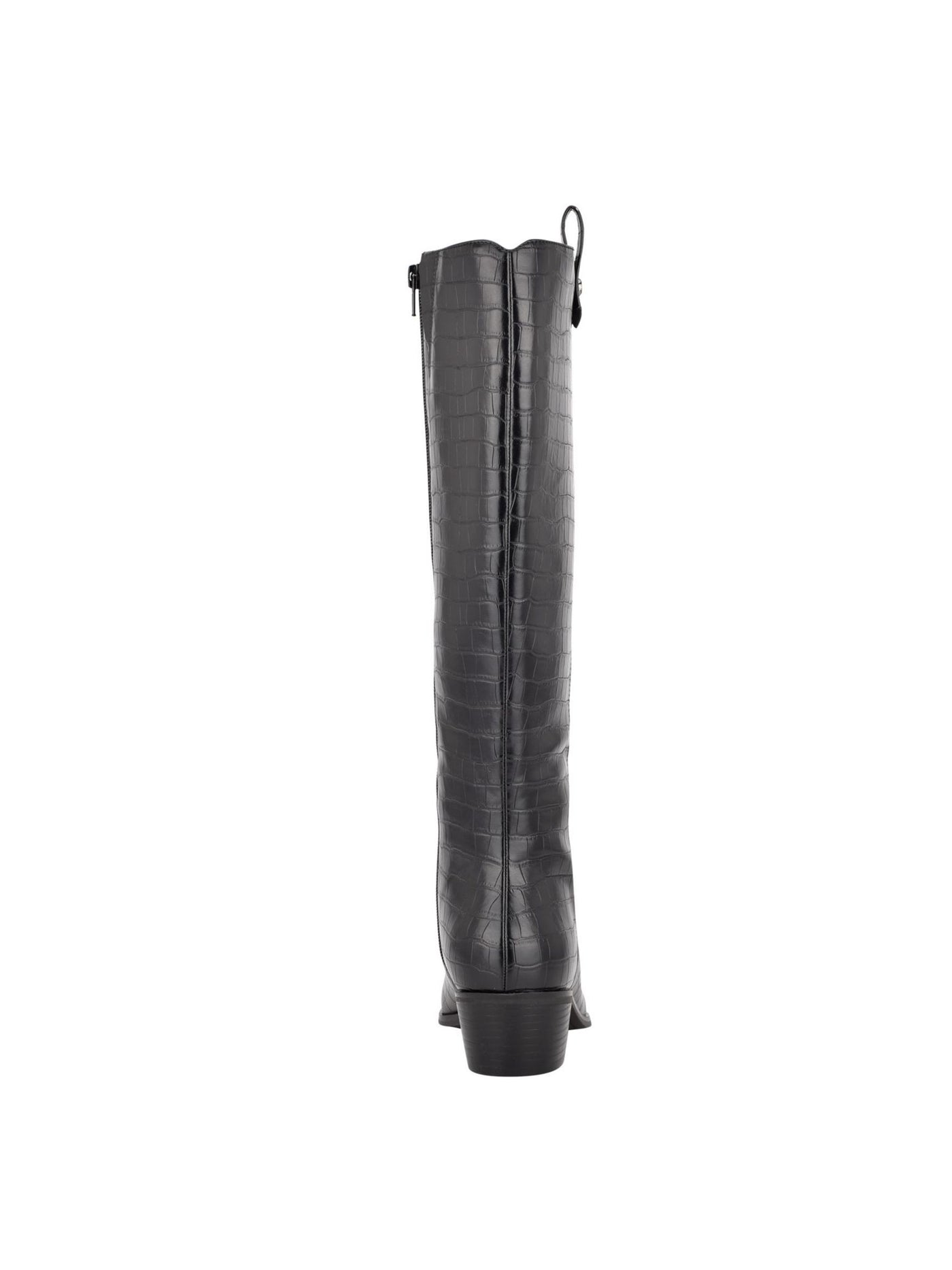 BANDOLINO Womens Black Cushioned Almond Toe Stacked Heel Zip-Up Dress Boots 8.5 M