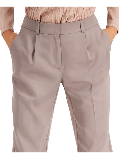 ALFANI Womens Purple Pleated Zippered Stay-put Slim Fit Wear To Work Pants 8