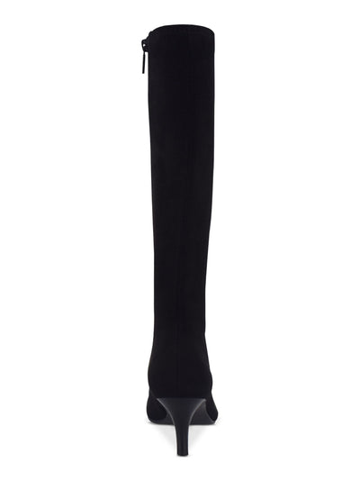 IMPO Womens Black Textured Memory Foam Comfort Non-Slip Namora Square Toe Kitten Heel Zip-Up Dress Boots 8 M