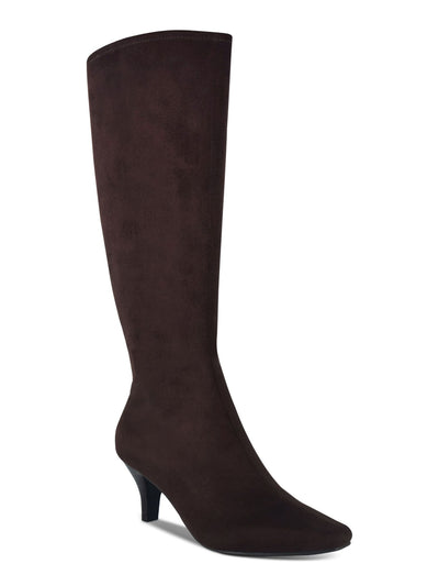 IMPO Womens Brown Textured Memory Foam Comfort Non-Slip Namora Square Toe Kitten Heel Zip-Up Dress Boots 7.5 M