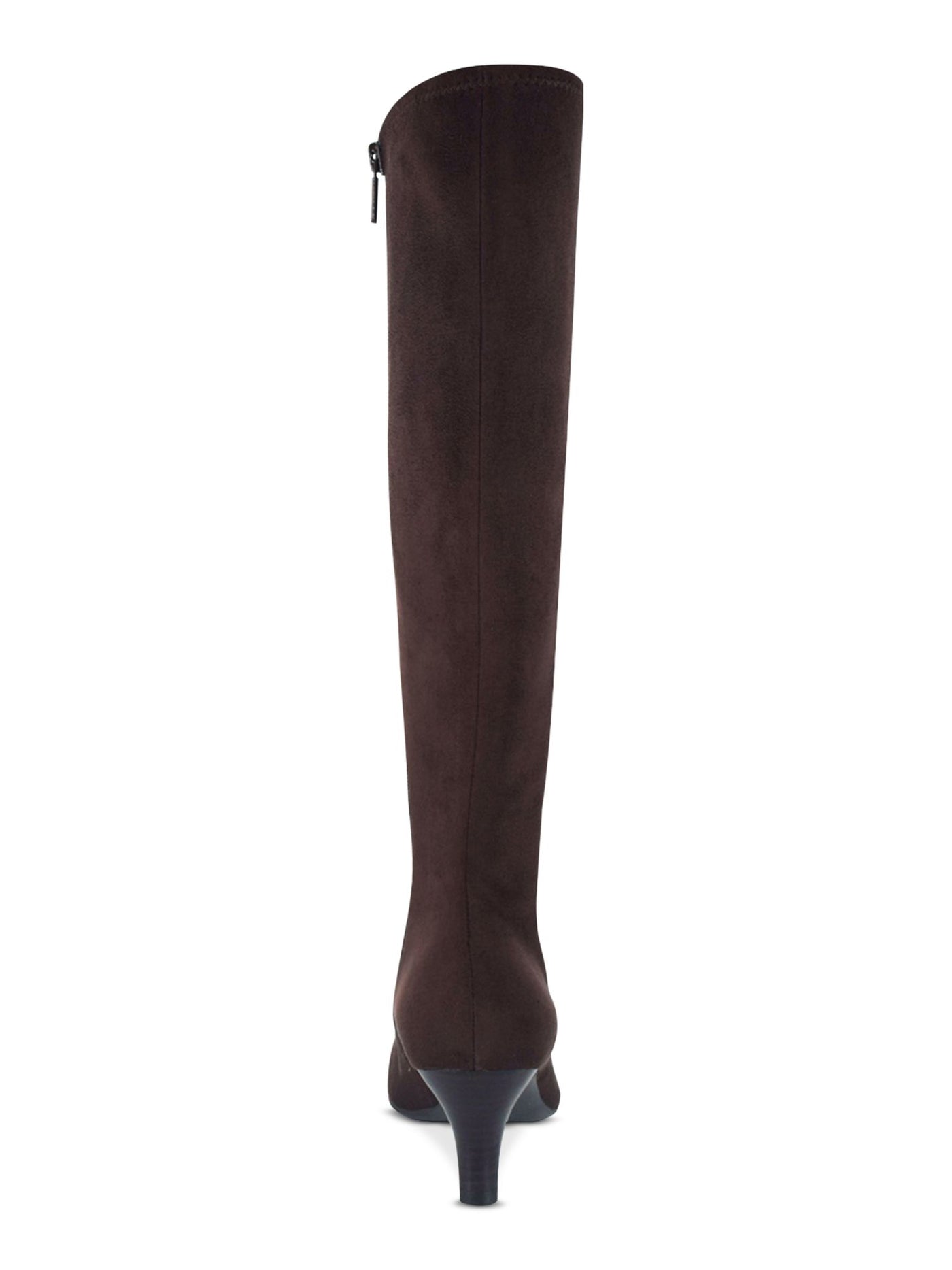 IMPO Womens Brown Comfort Namora Square Toe Kitten Heel Zip-Up Heeled Boots 10 M