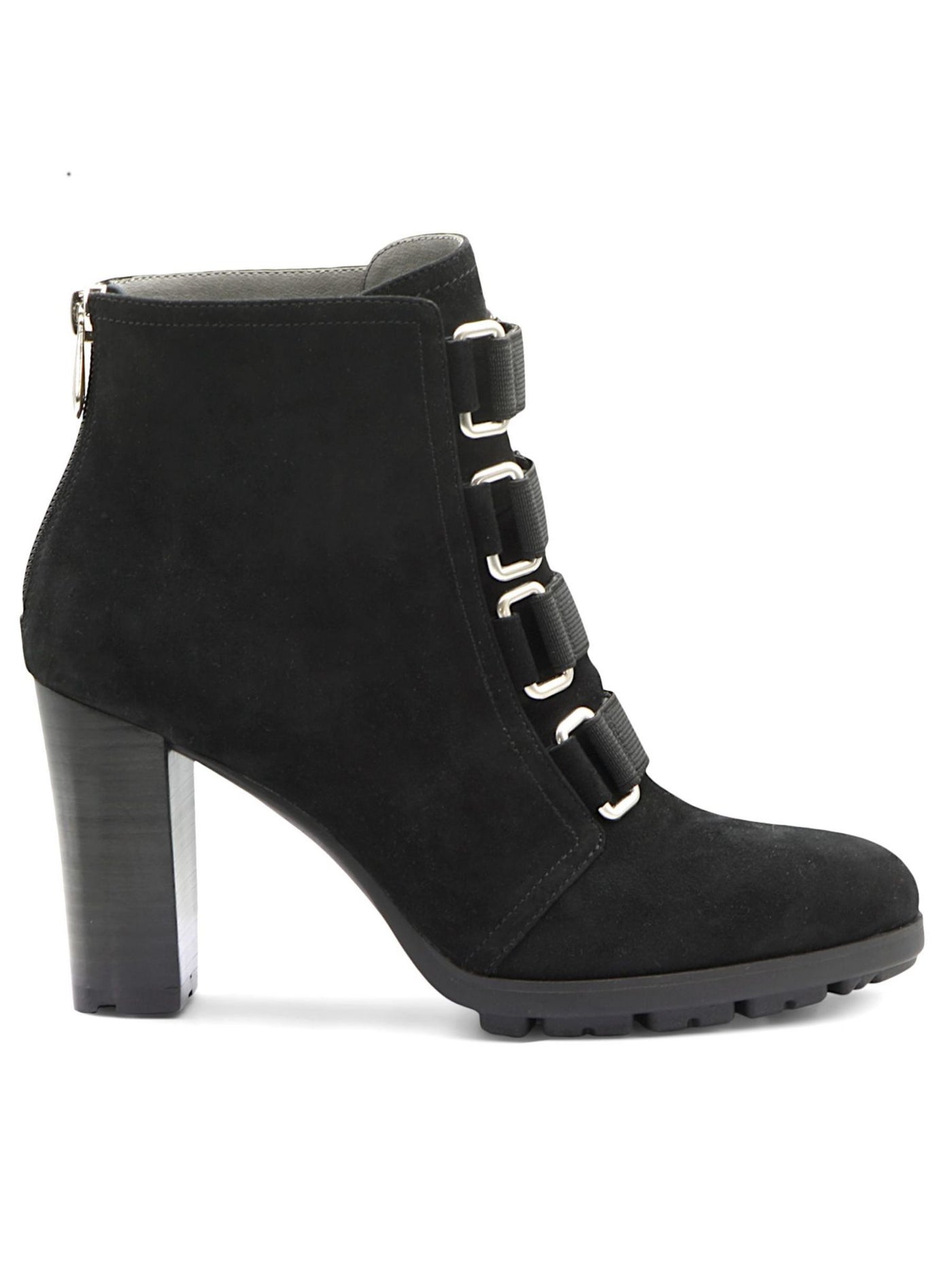 ADRIENNE VITTADINI Womens Black Almond Toe Block Heel Zip-Up Leather Heeled Boots 10 M