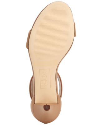 STYLE & COMPANY Womens Beige Goring Ankle Strap Padded Paycee Round Toe Cone Heel Zip-Up Heeled M