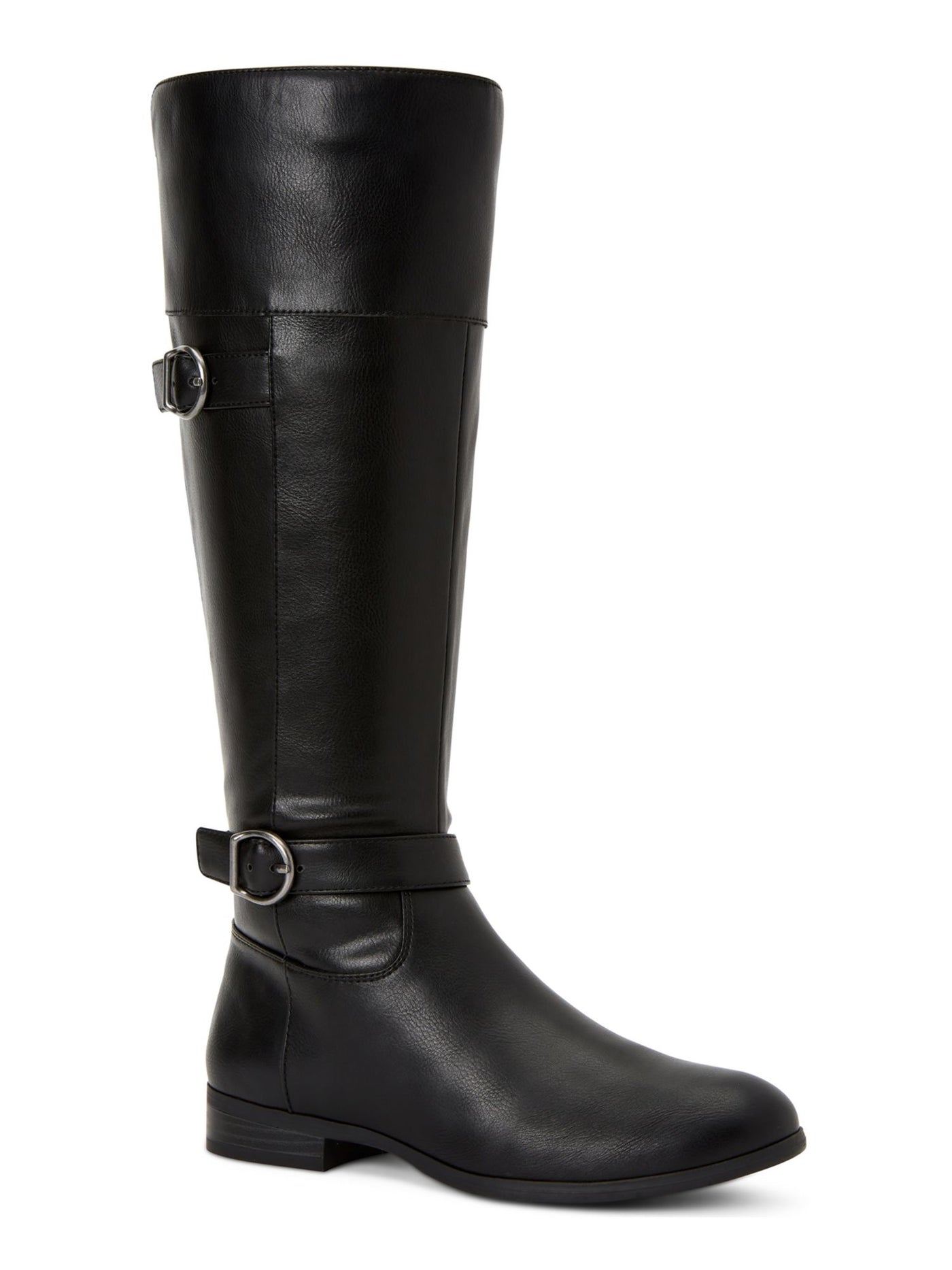 STYLE & COMPANY Womens Black Buckle Accent Slip Resistant Kezlin Round Toe Block Heel Zip-Up Riding Boot 5.5 M