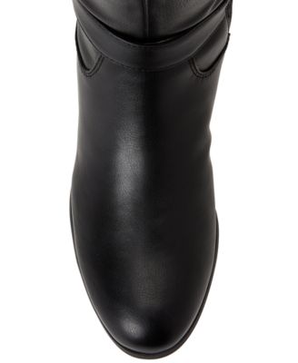 STYLE & COMPANY Womens Black Buckle Accent Slip Resistant Kezlin Round Toe Block Heel Zip-Up Riding Boot 6 M