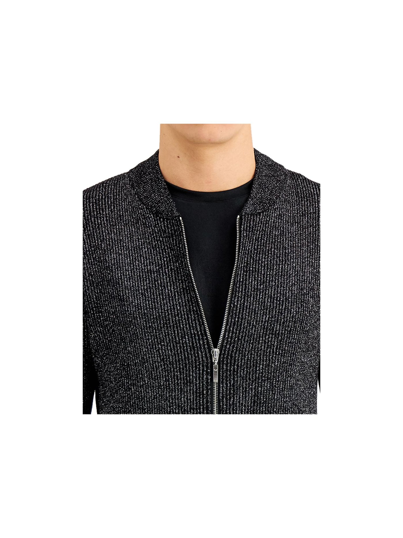 INC Mens Black Full Zip Cardigan Sweater XL