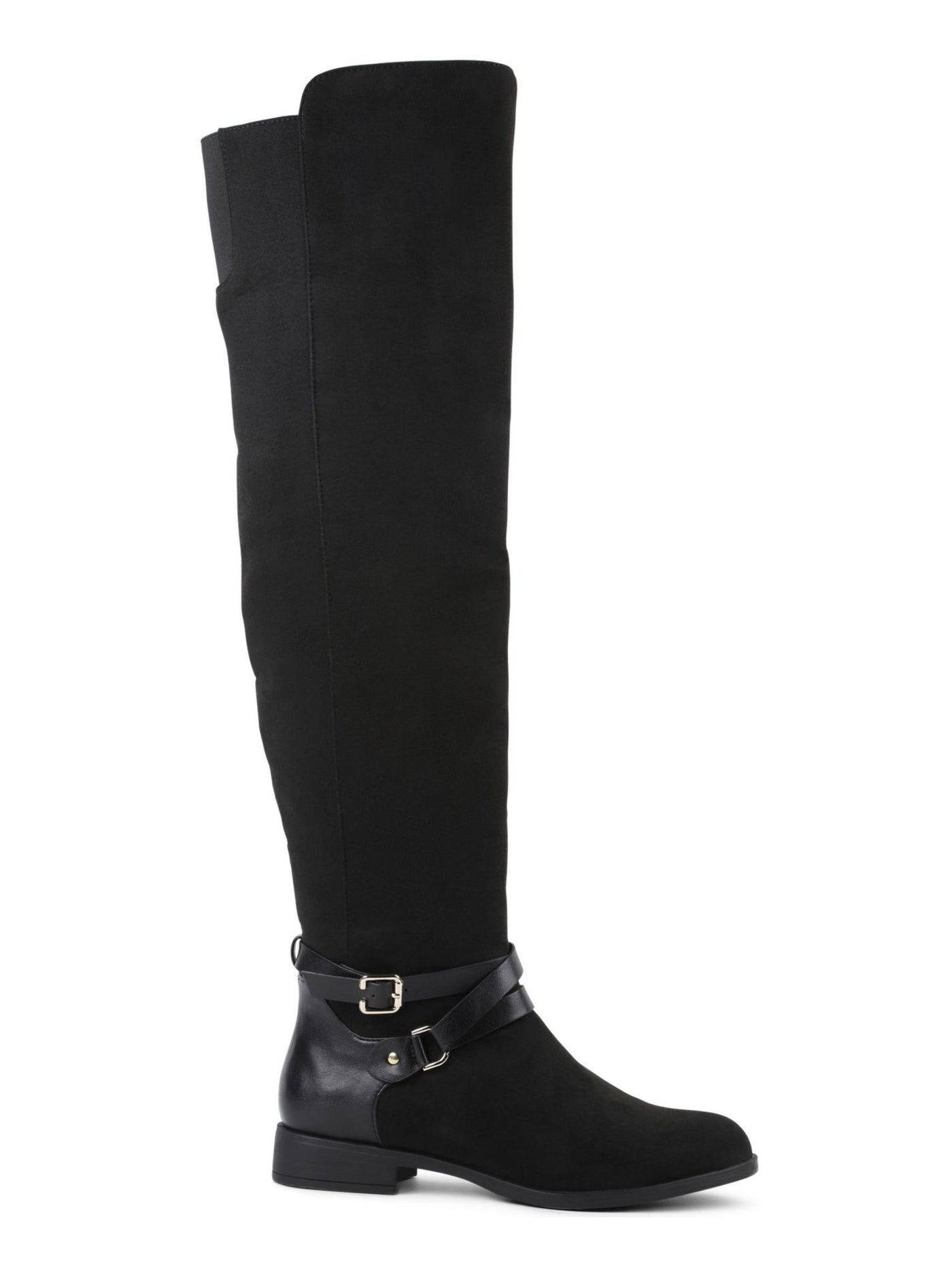 XOXO Womens Black Buckle Accent Stretch Dress Boots Shoes 8.5