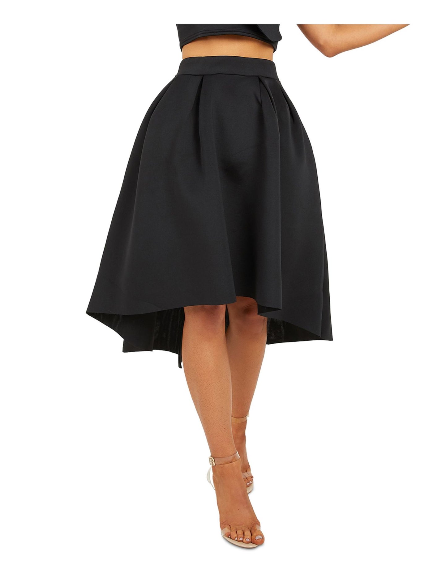 QUIZ Womens Black Knee Length Evening Hi-Lo Skirt 6