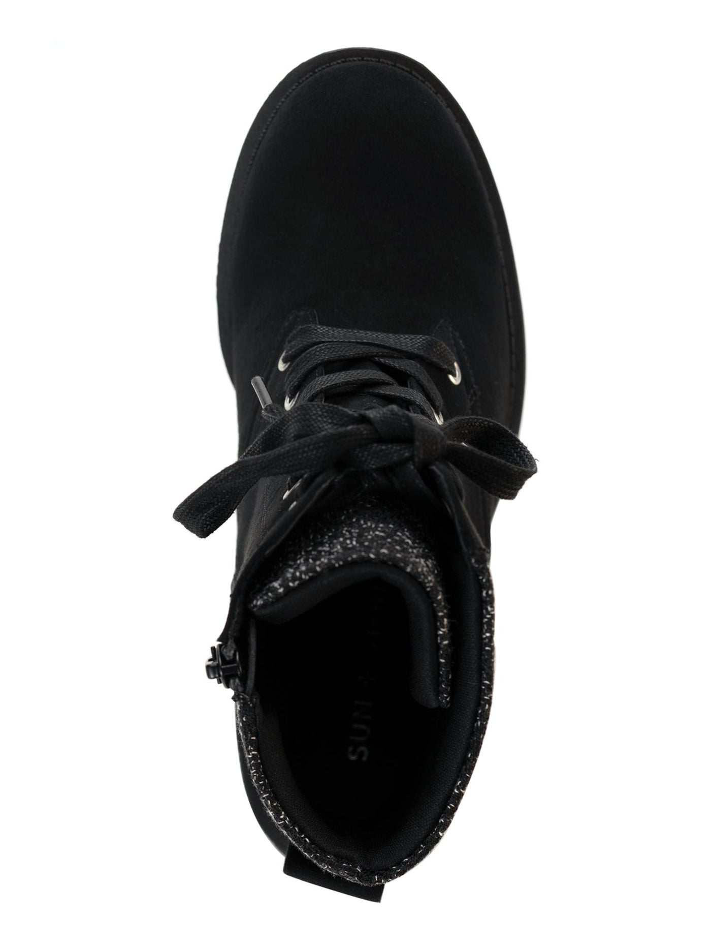 SUN STONE Womens Black Cushioned Slip Resistant Romina Round Toe Block Heel Lace-Up Booties 7.5 M