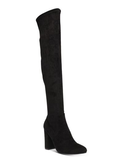 WILD PAIR Womens Black Stretch Comfort Arch Support Slip Resistant Bravy Pointed Toe Block Heel Zip-Up Dress Boots 10.5 M