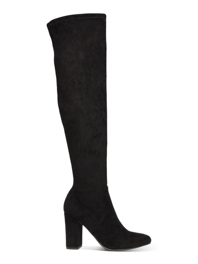 WILD PAIR Womens Black Stretch Comfort Arch Support Slip Resistant Bravy Pointed Toe Block Heel Zip-Up Dress Boots 11 M