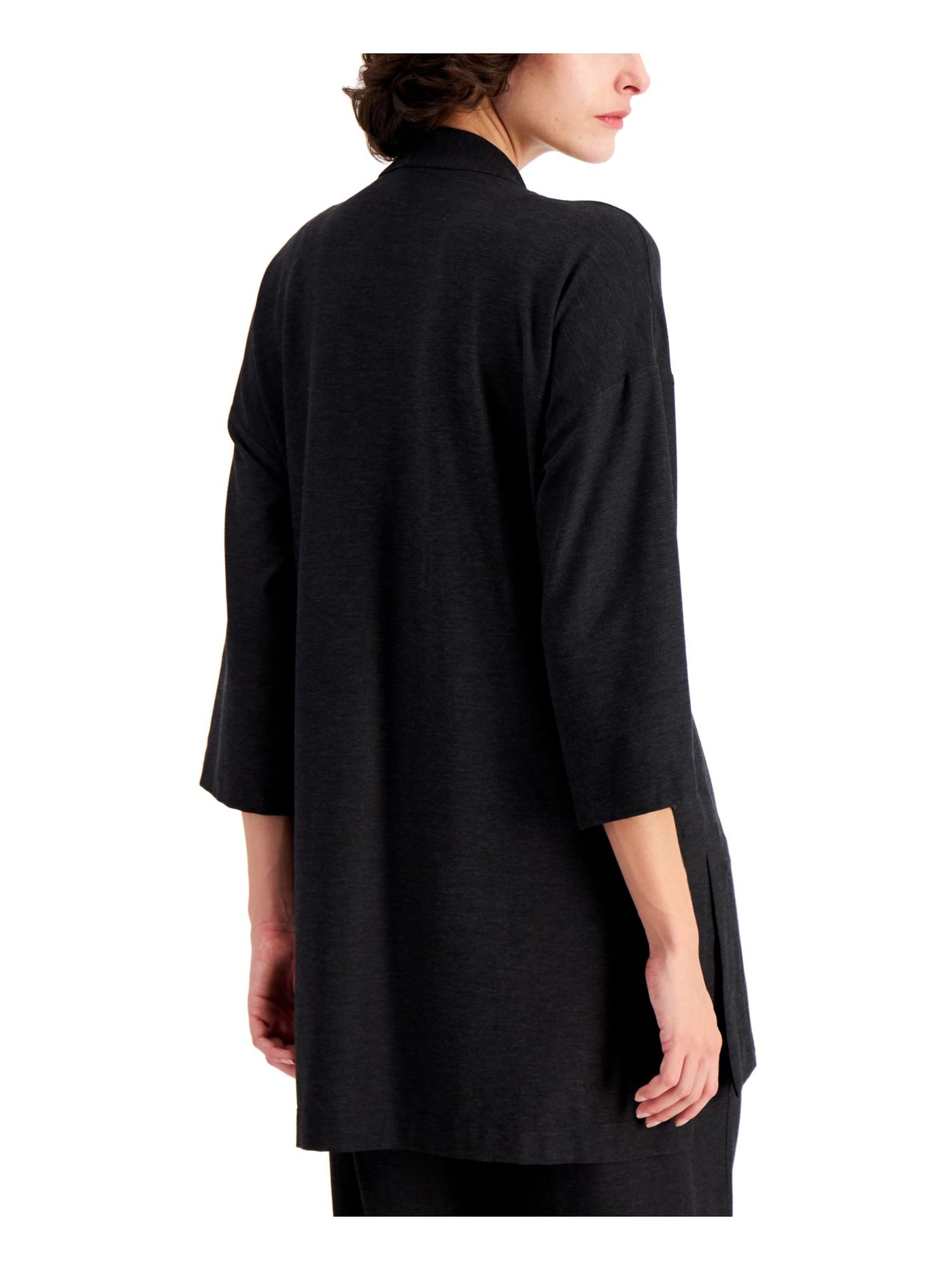 EILEEN FISHER Womens Pocketed Open Front Bell Sleeve Jacket