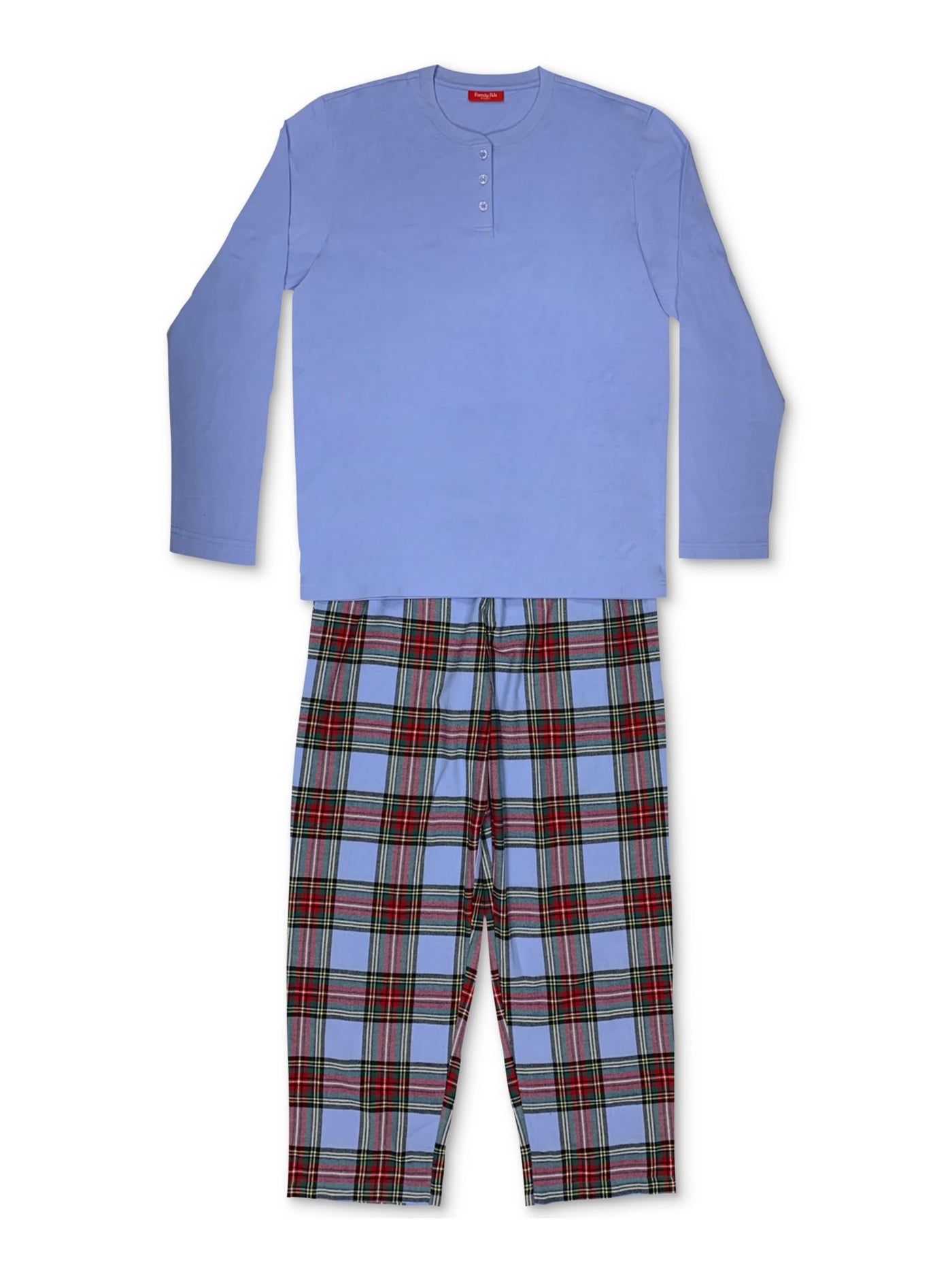 FAMILY PJs Intimates Light Blue Set Plaid Pajamas S