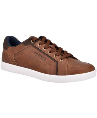 TOMMY HILFIGER Mens Brown Perforated Cushioned Removable Insole Thumper Round Toe Platform Lace-Up Sneakers Shoes 7
