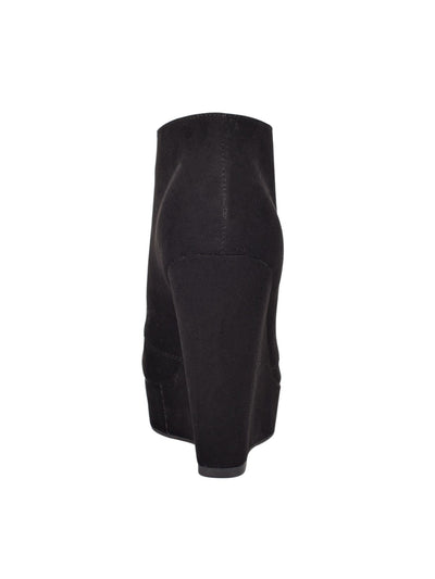 GBG LOS ANGELES Womens Black 1" Platform Oxford Style Comfort Aheela Round Toe Wedge Lace-Up Booties 5.5 M