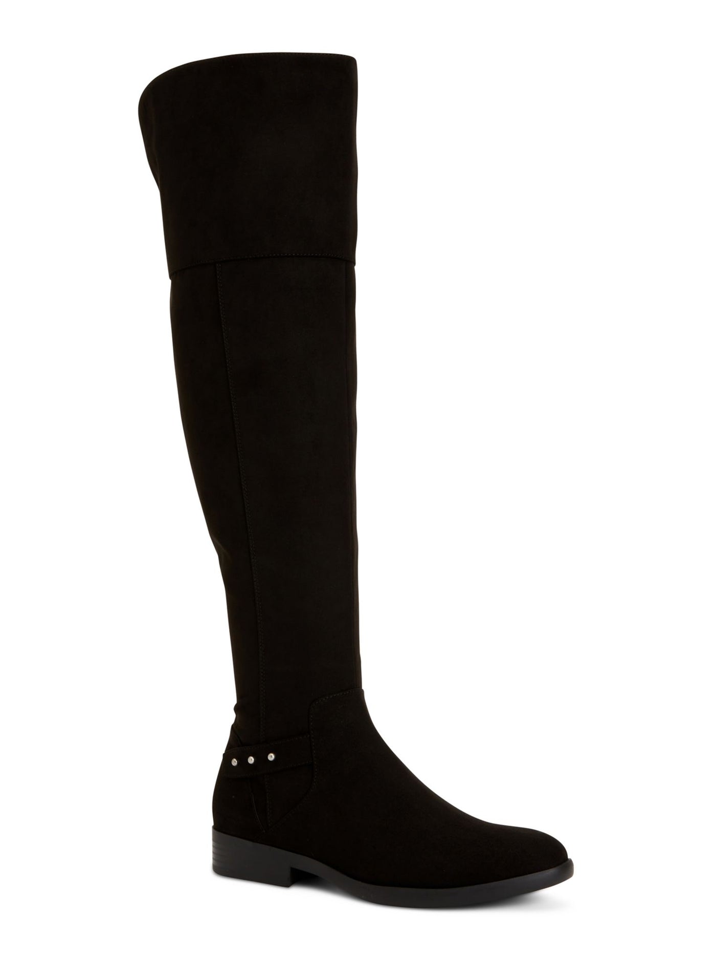 STYLE & COMPANY Womens Black Overthe Knee Boots Memory Foam Studded Slip Resistant Round Toe Block Heel Boots 8 M