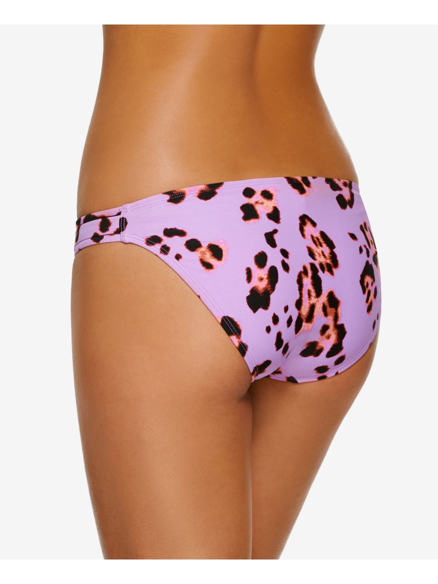 HULA HONEY Women's Purple Animal Print Stretch Lined Moderate Coverage True Spots Hipster Swimsuit Bottom XS