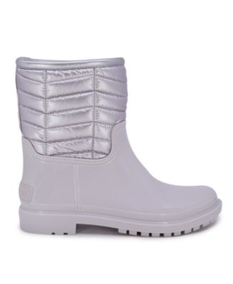 NAUTICA Womens Gray 1/2" Platform Quilted Lined Comfort Aalilah Round Toe Block Heel Rain Boots