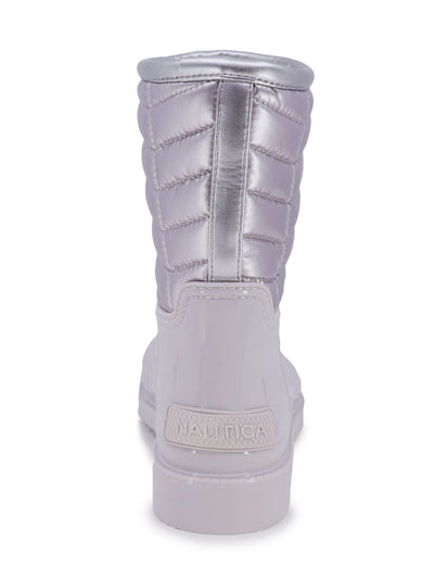 NAUTICA Womens Light Purple 1/2" Platform Quilted Lined Comfort Aalilah Round Toe Block Heel Rain Boots 10