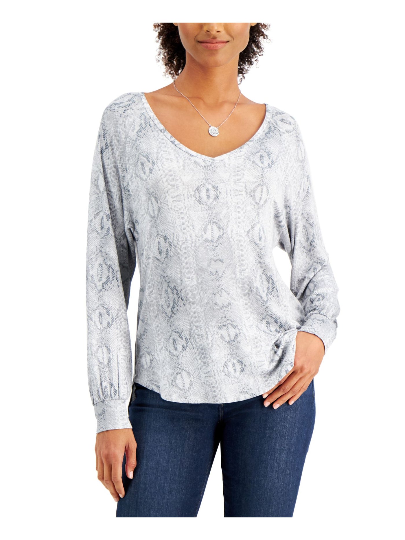 WILLOW DRIVE Womens Long Sleeve Scoop Neck Top