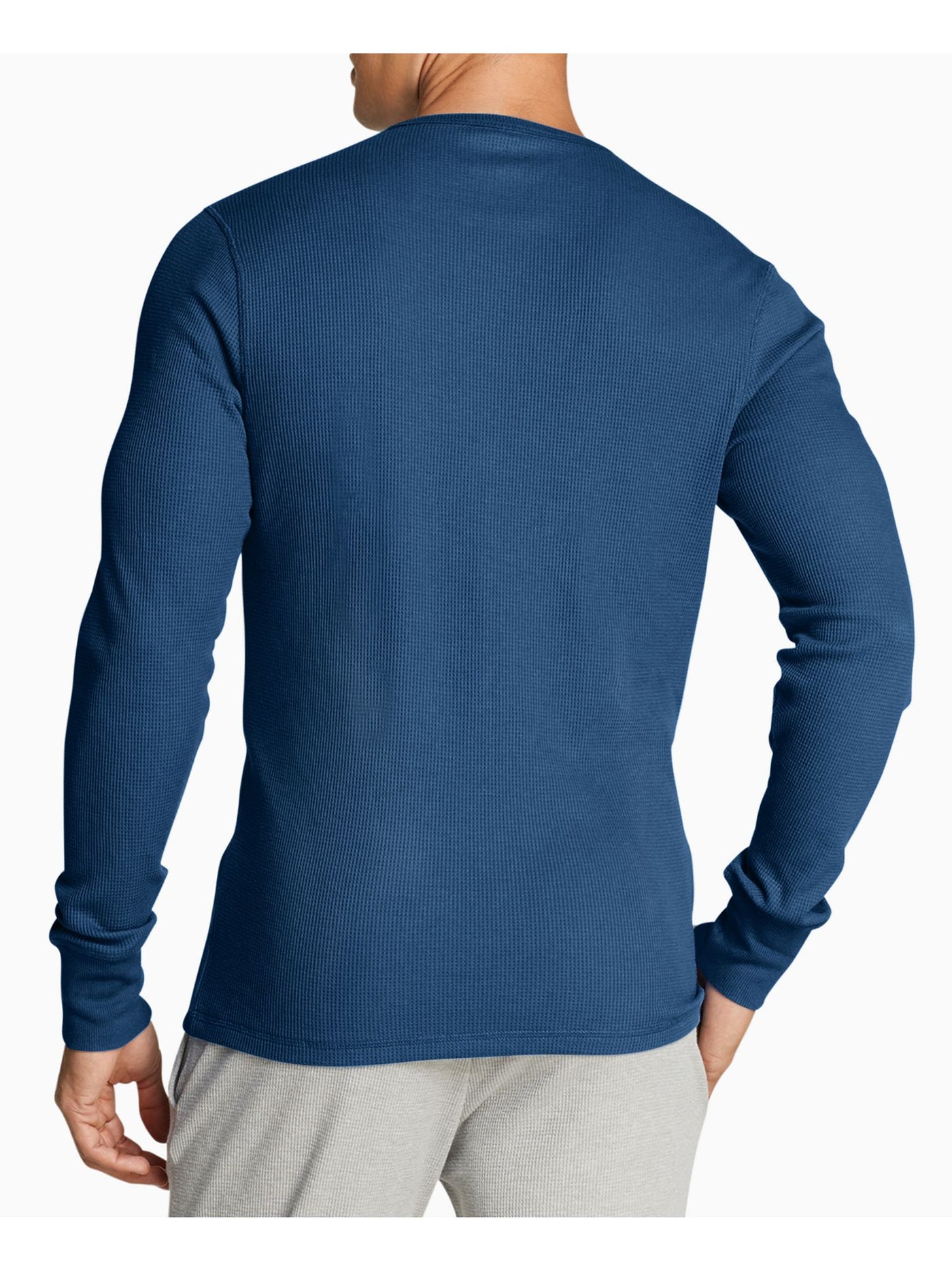 TOMMY HILFIGER Intimates Blue Ribbed Waffle Knit Thermal Underwear L