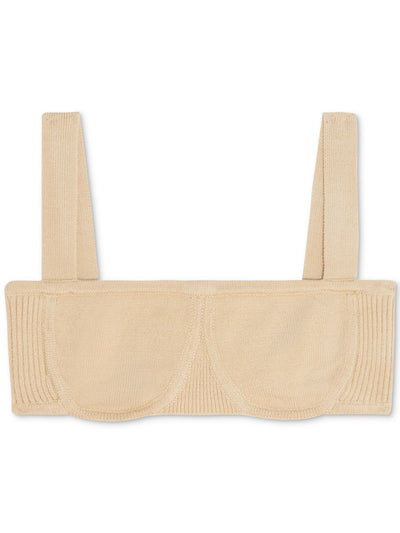 DANIELLE BERNSTEIN Intimates Beige Straight-Neck Sweater Bralette Bra S