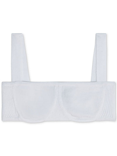 DANIELLE BERNSTEIN Womens White Square Neck Crop Top L