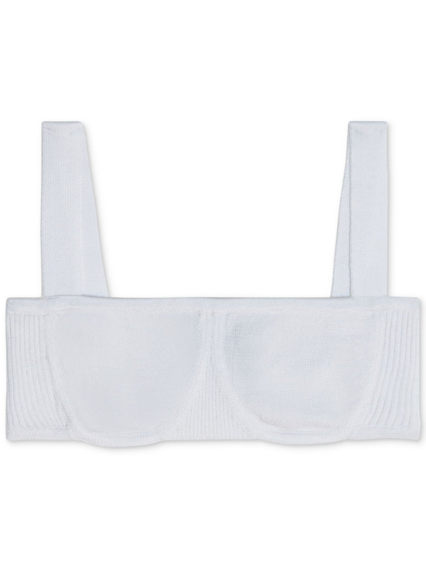 DANIELLE BERNSTEIN Womens White Square Neck Crop Top XS