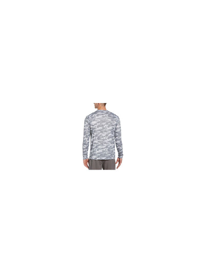 HYBRID APPAREL Mens Gray Camouflage Long Sleeve Crew Neck Shirt M