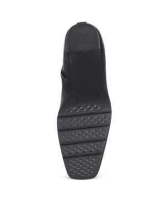 AEROSOLES Womens Black Stretch Padded Micah Square Toe Block Heel Zip-Up Heeled Boots W