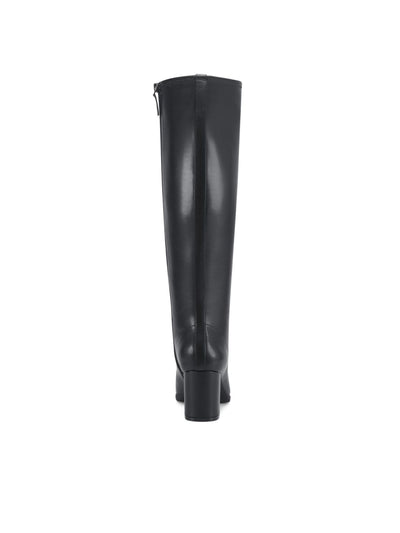 AEROSOLES Womens Black Stretch Padded Micah Block Heel Zip-Up Heeled Boots 7 W