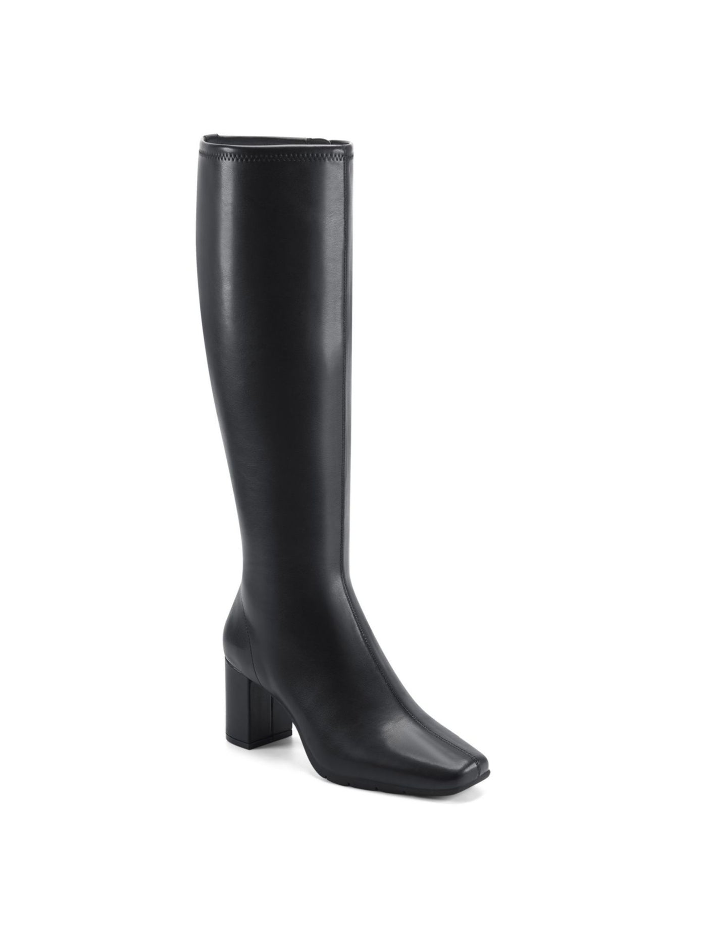 AEROSOLES Womens Black Stretch Padded Micah Block Heel Zip-Up Heeled Boots 7 W