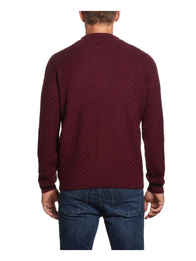 WEATHERPROOF VINTAGE Mens Burgundy Crew Neck Vintage Look Pullover Sweater S