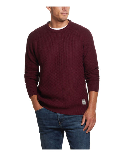 WEATHERPROOF VINTAGE Mens Burgundy Crew Neck Vintage Look Pullover Sweater S