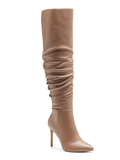 INC Womens Brown Cushioned Iyonna Pointed Toe Stiletto Zip-Up Dress Boots 5.5 M