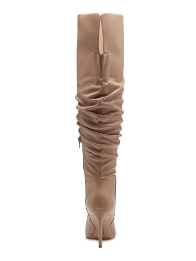 INC Womens Brown Cushioned Iyonna Pointed Toe Stiletto Zip-Up Dress Boots 5.5 M