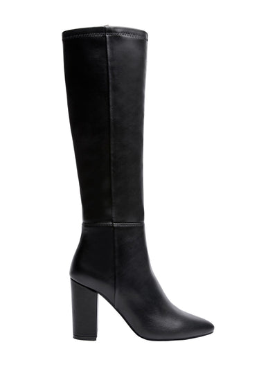 JANE AND THE SHOE Womens Black German Outsole Shaft Circumference 15 Mabel Pointy Toe Block Heel Zip-Up Dress Boots 6.5