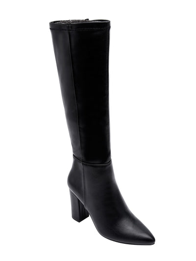 JANE AND THE SHOE Womens Black German Outsole Shaft Circumference 15 Mabel Pointy Toe Block Heel Zip-Up Dress Boots 6.5