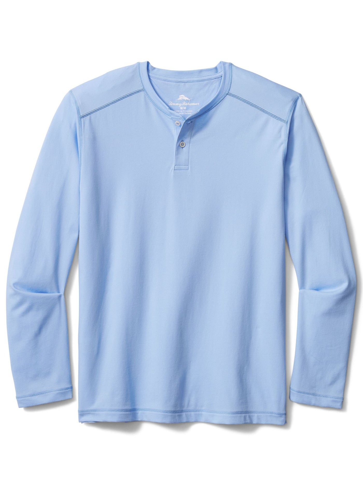 TOMMY BAHAMA Mens Light Blue Long Sleeve V Neck Classic Fit Henley Shirt M