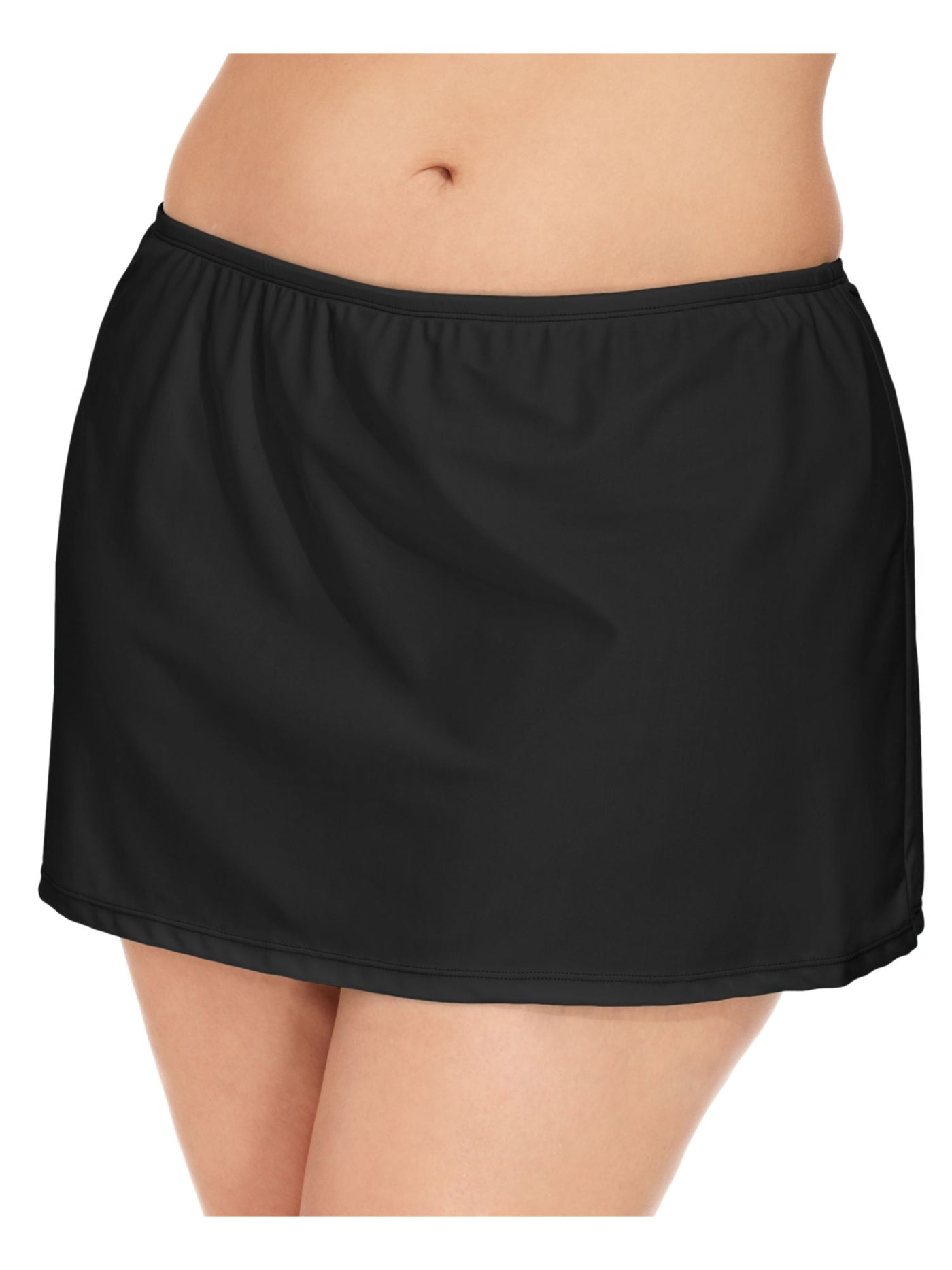 ISLAND ESCAPE Women's Black Stretch Lined Full Coverage Swim Skirt Swimsuit Bottom 18W