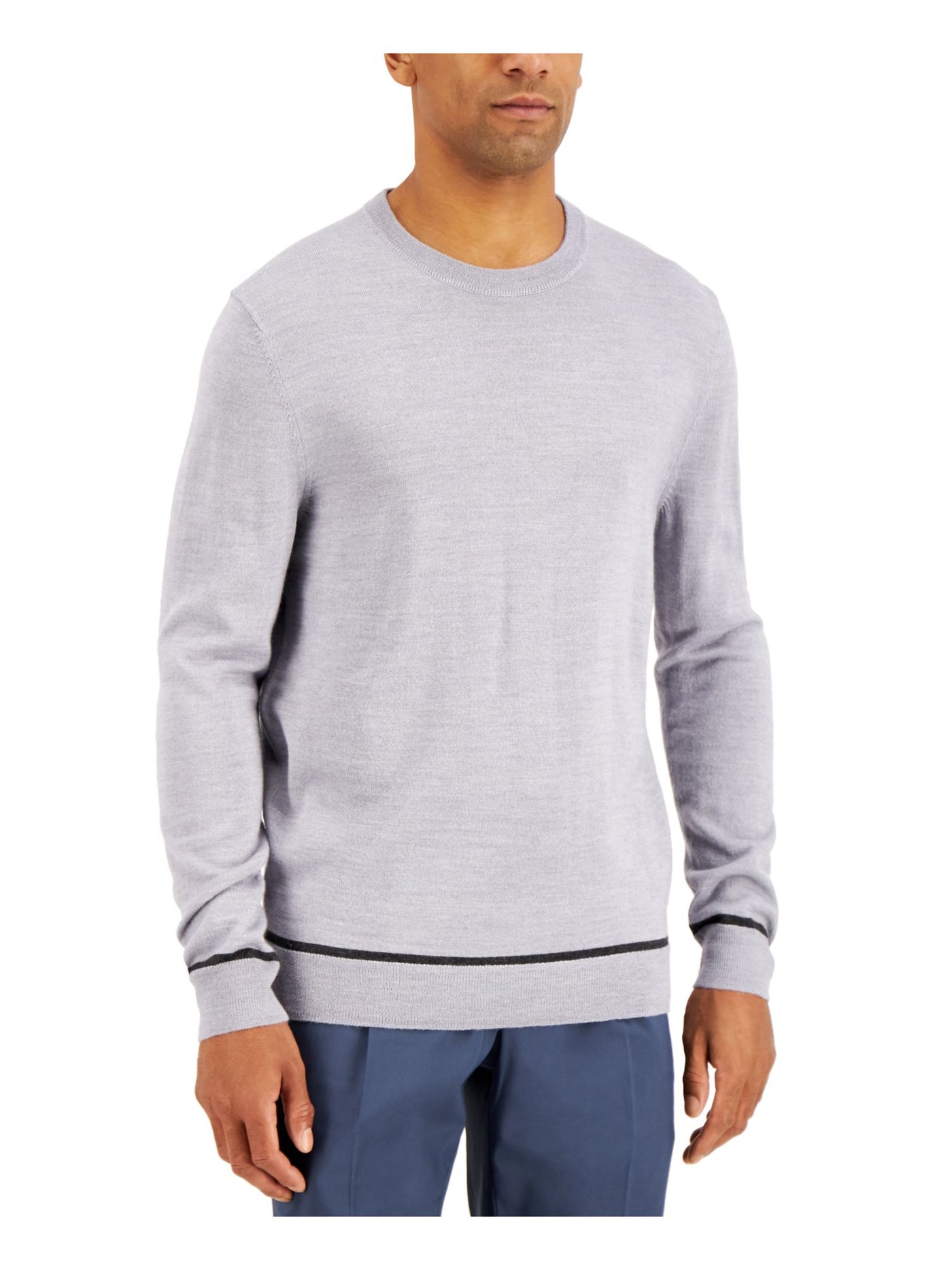 ALFANI Mens Gray Crew Neck Classic Fit Wool Blend Pullover Sweater XXL