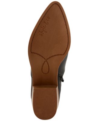 STYLE & COMPANY Womens Black Slip Resistant Comfort Vidyaa Pointed Toe Block Heel Zip-Up Booties M