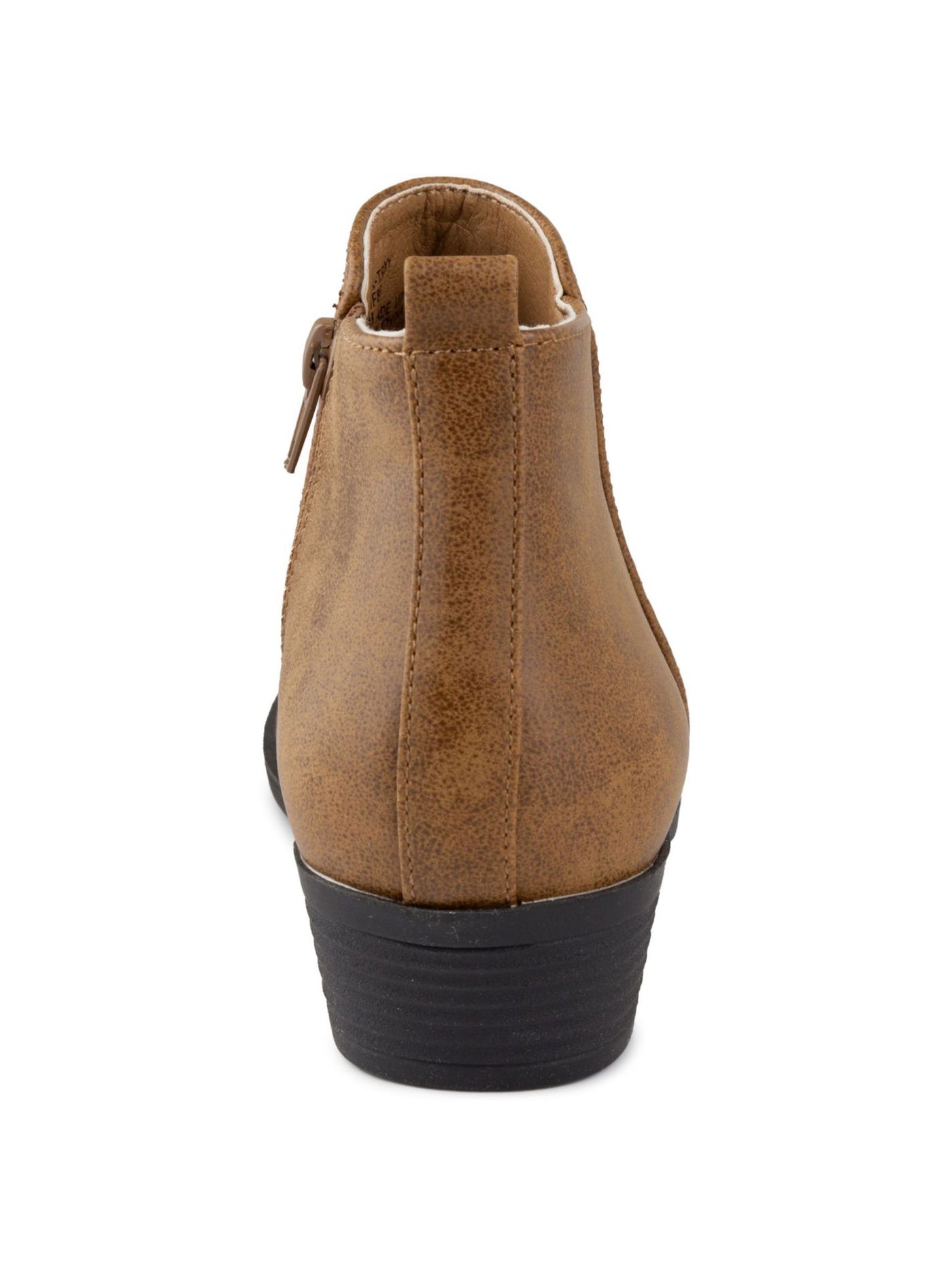 SUGAR Womens Brown Comfort Padded Trixy Almond Toe Block Heel Zip-Up Booties 8 M