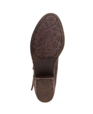 SUGAR Womens Brown Comfort Tacks Almond Toe Block Heel Zip-Up Boots Shoes M