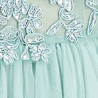SPEECHLESS Womens Turquoise Embroidered Embellished Lace Gown Sleeveless Halter Full-Length Prom Dress