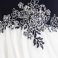 BLONDIE NITES Womens Embellished Spaghetti Strap V Neck Full-Length Prom Fit + Flare Dress