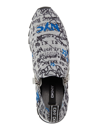 DKNY Womens Gray Pattern Padded Azza Round Toe Platform Sneakers Shoes 10